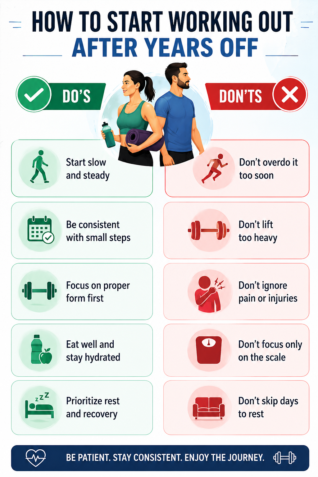 how to start working out after years off