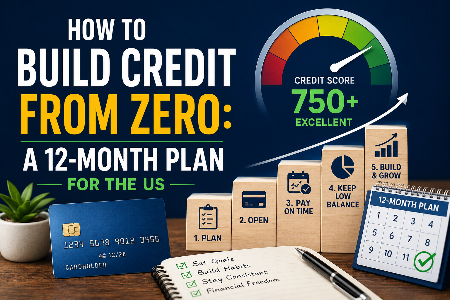 How to Build Credit from Zero: A 12-Month Plan for the US