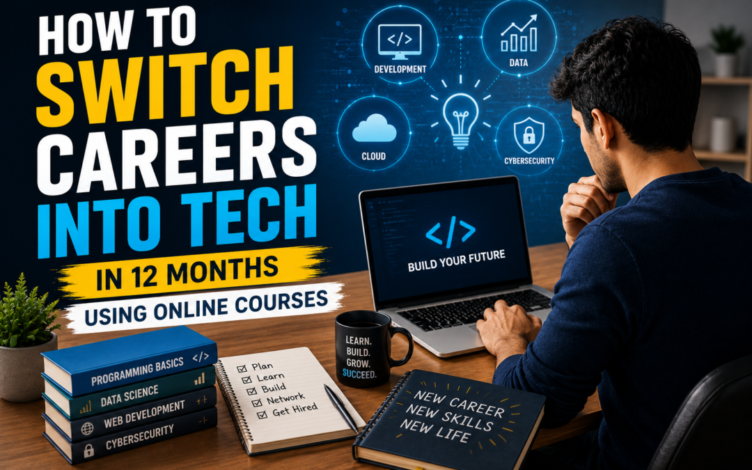 how to switch careers into tech in 12 months using online courses