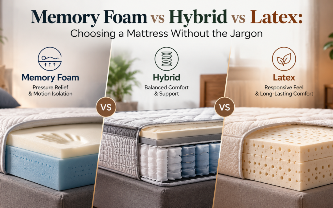 Memory Foam vs Hybrid vs Latex: Choosing a Mattress Without the Jargon